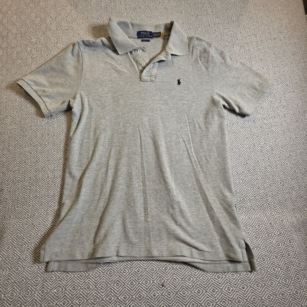 Polo Ralph Lauren Classic Fit Polo Shirt XL Gray Heather Pique Preppy